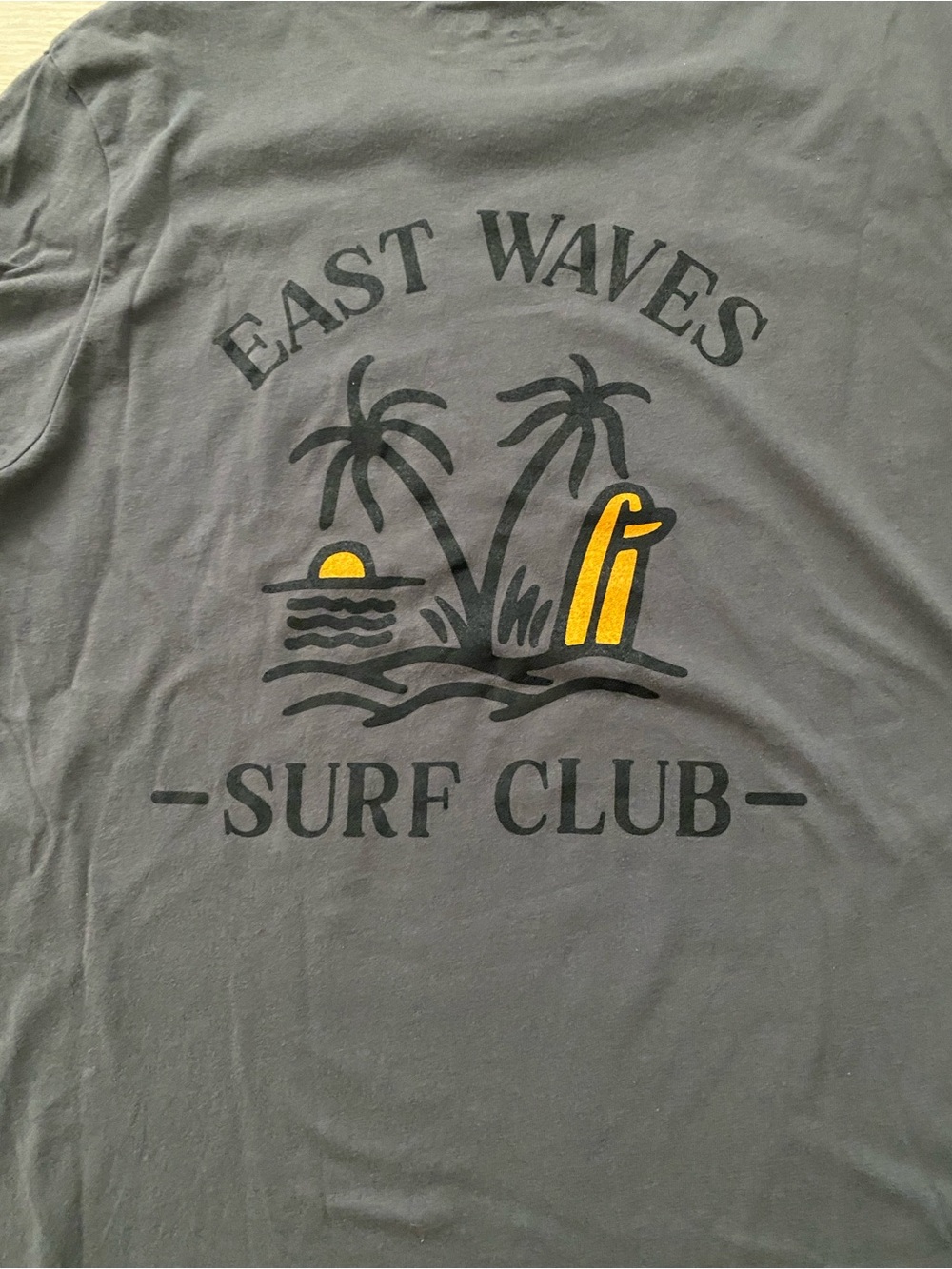 East WAVES Surf Club Long-Sleeve Crew Neck Shirt - Charcoal grey